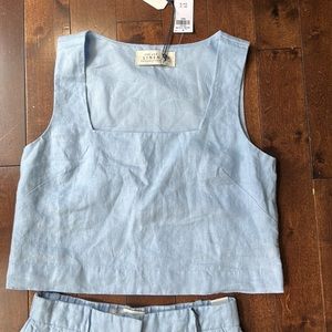 NWT Abercrombie square neck linen top - see closet for matching pants